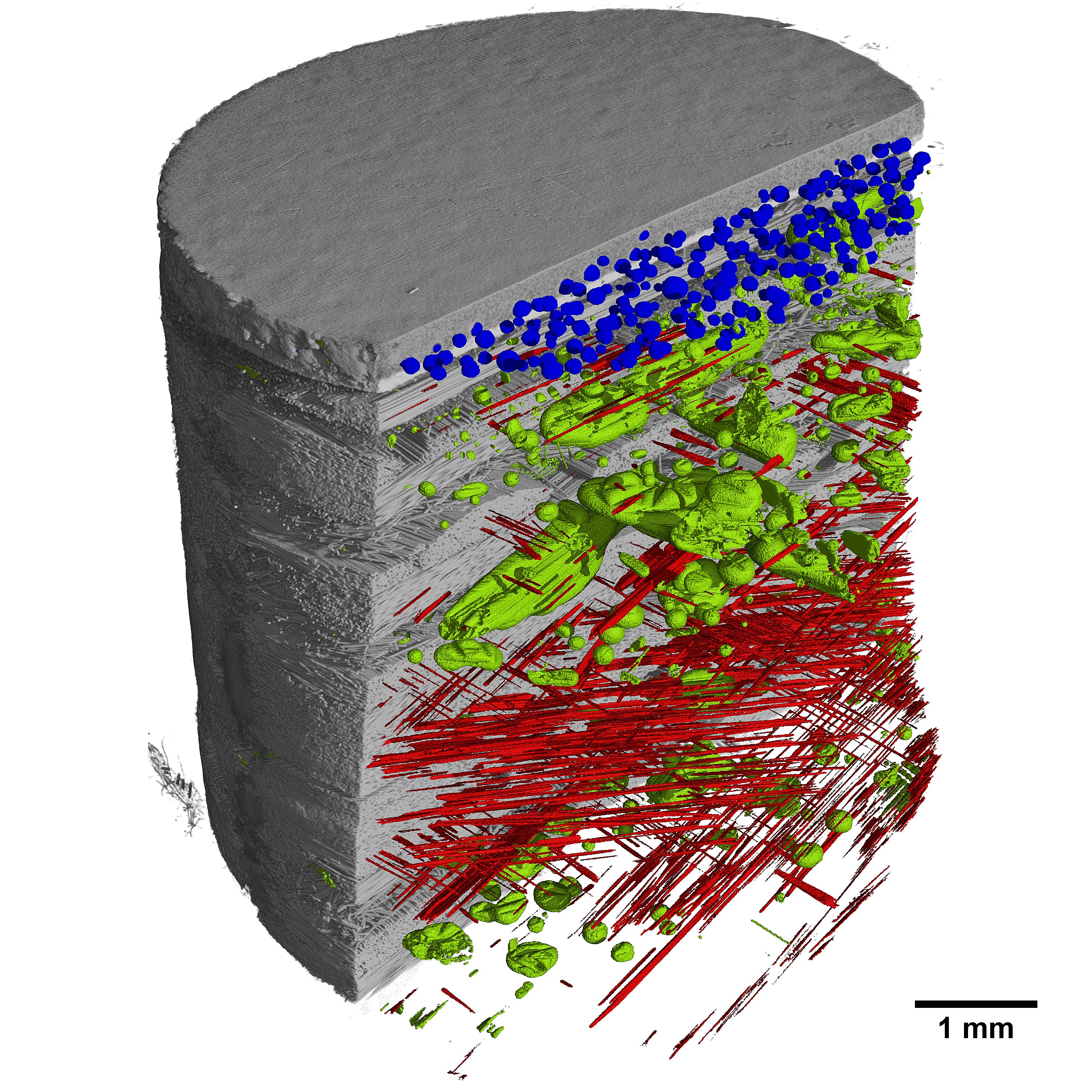 Coated Woven Fiber Composite – Showing segmentation of pores & defects_