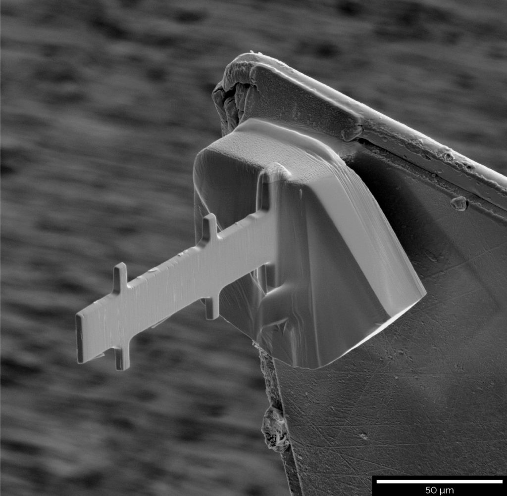 Hall probe fabricated from an ingot of TaP using the TESCAN Xe plasma FIB SEM XEIA3