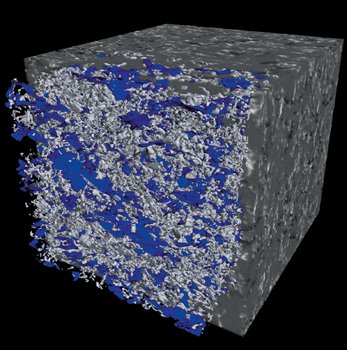 Detail view of the SiAlON-graphene sample which gives precise information about phase distribution. Analysed volume: 22 × 22.3 × 66.9 μm³.