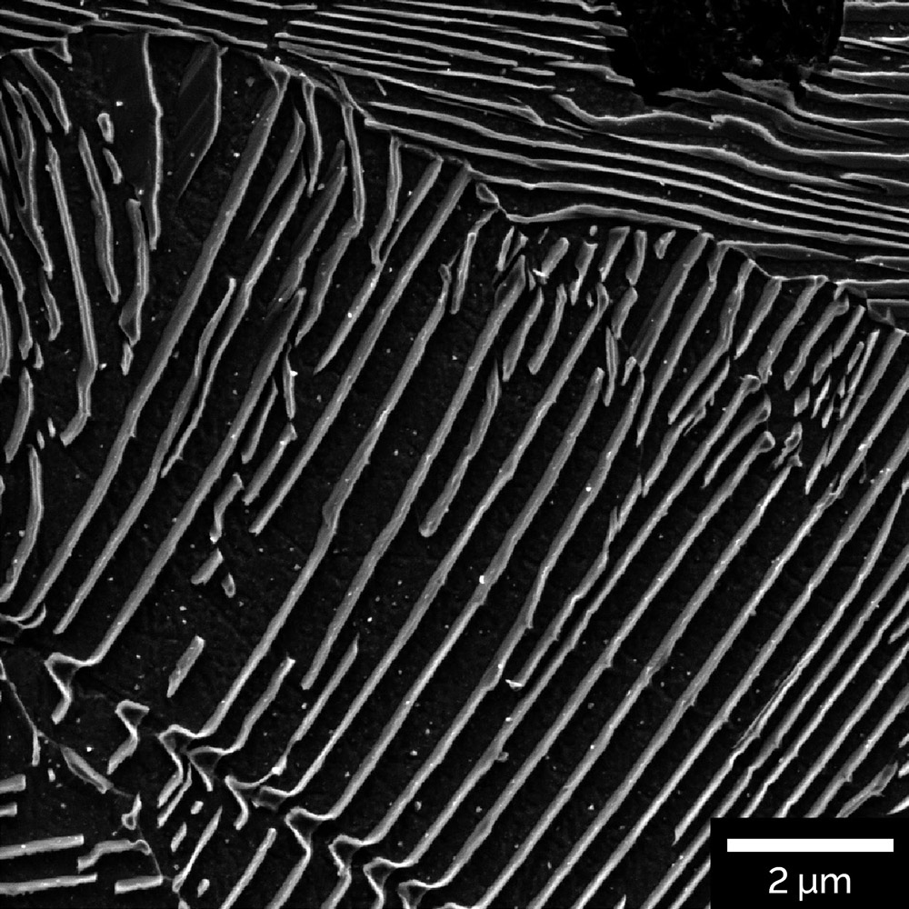 Interlamellar spacing in perlite of cast iron