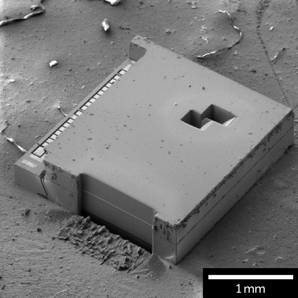 Cross-section of a sensor MEMS device