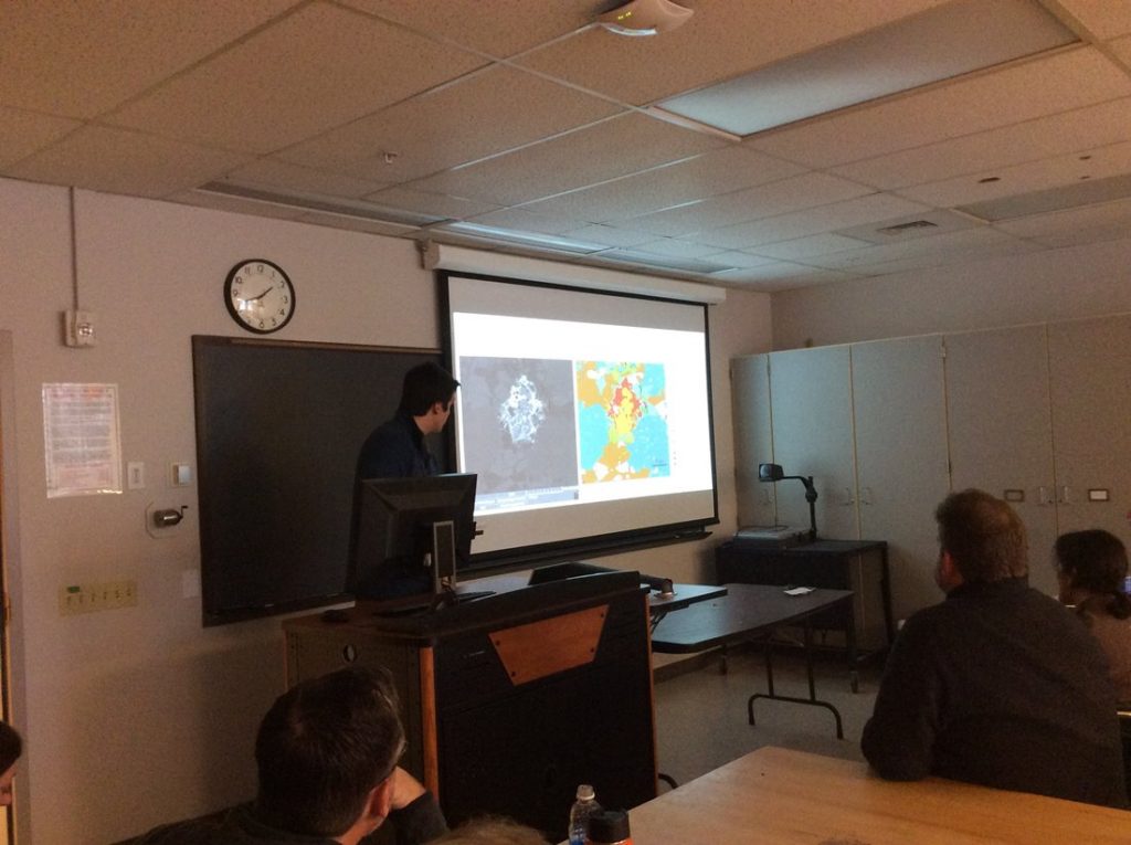 CSM has over 24 users of the TIMA each semester. One of the graduate students characterizing various uranium-based minerals in rock.