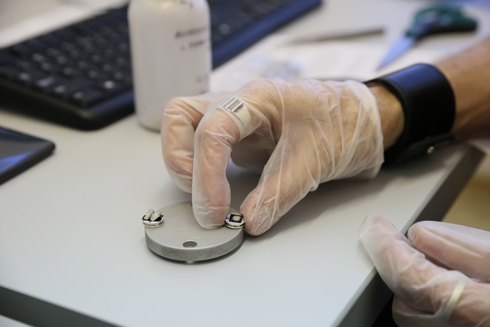 Preparing a powder sample for inspection and analysis in the scanning electron microscope TESCAN VEGA3